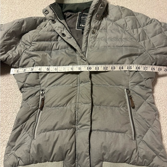Outdoor Research Gray Placid Down Jacket Puffer Bomber Coat - Picture 11 of 15